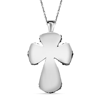 Multi Color Murano Style Cross Pendant Necklace