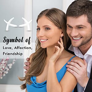 Rachel Galley Molto Kiss Stud Earrings, Sterling Silver Studs, Rhodium Plated Earrings