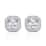 Lustro Stella Asscher Cut Finest CZ 8mm Halo Stud Earrings in Platinum Over Sterling Silver 7.00 ctw