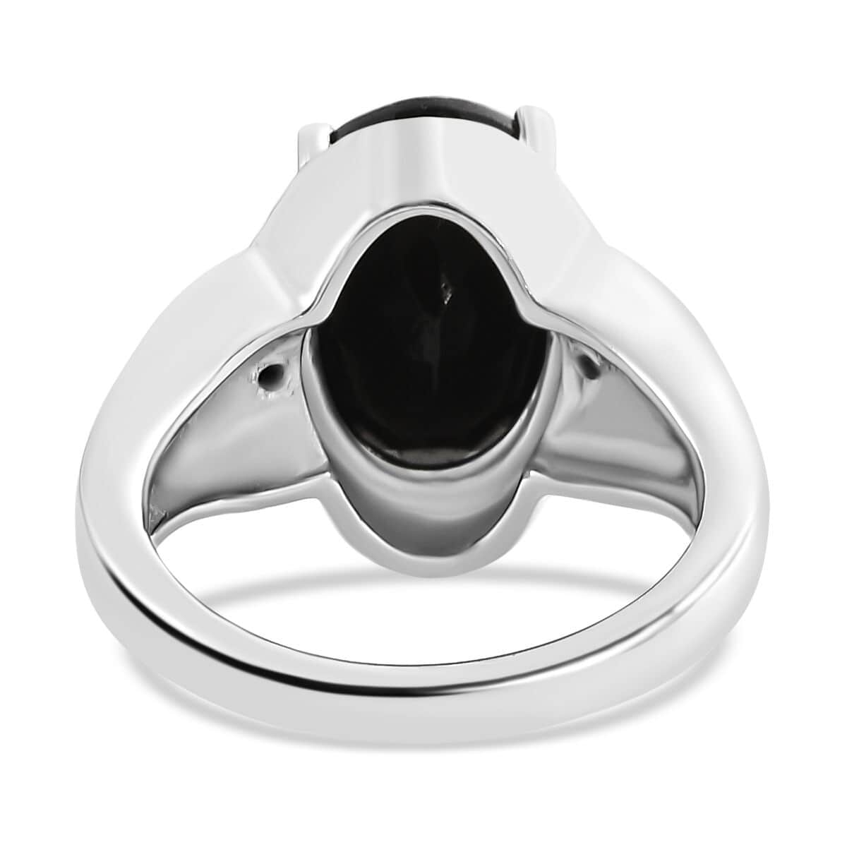 Australian Black Tourmaline and Thai Black Spinel Ring 6.50 ctw in Stainless Steel (Size 8.0) image number 5