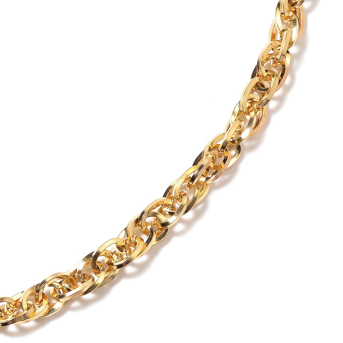 Singapore Bolo Necklace 16-32 Inches in ION Plated Yellow Gold Stainless Steel 30.90 Grams