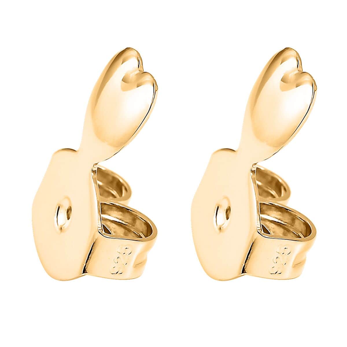 14K Yellow Gold Over Sterling Silver Heart Shape Earring Lifter Push Backs