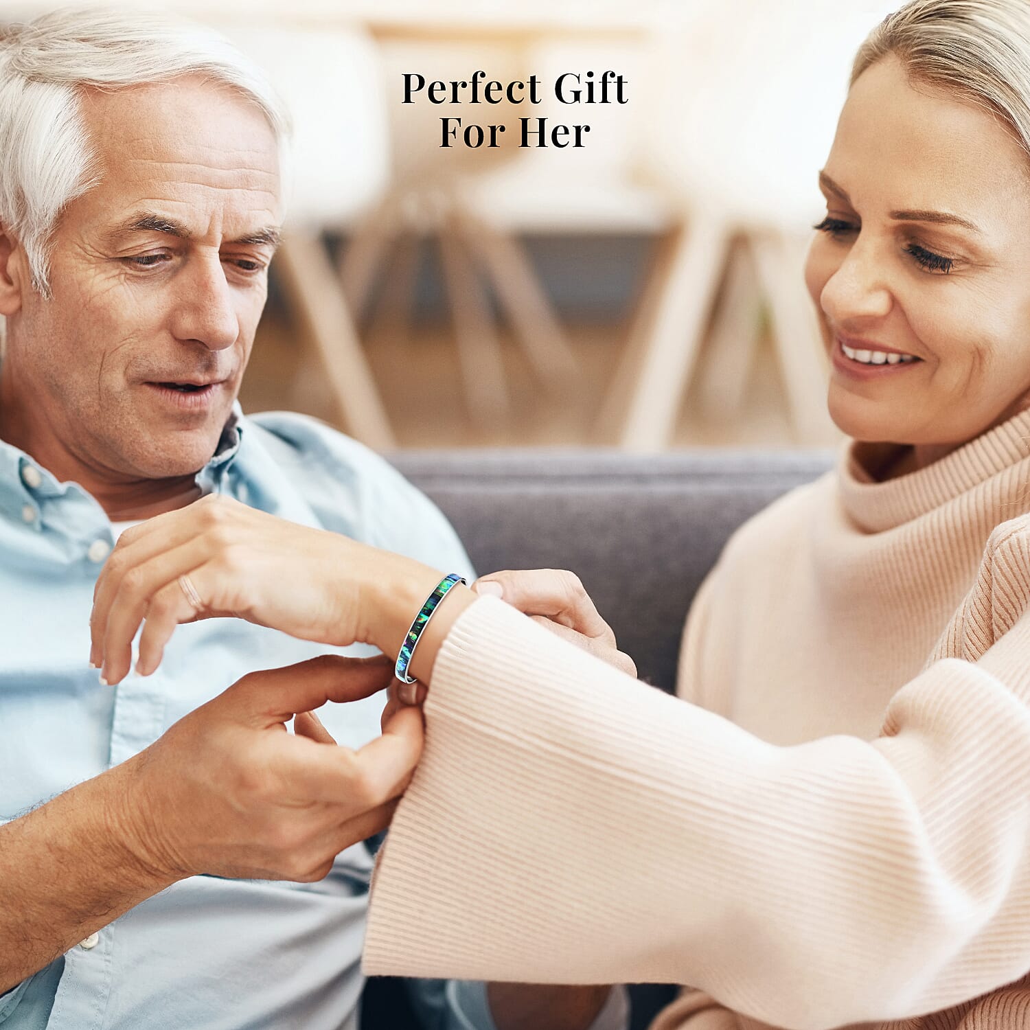 Abalone Shell Bangle Bracelet in Stainless Steel (8 in)