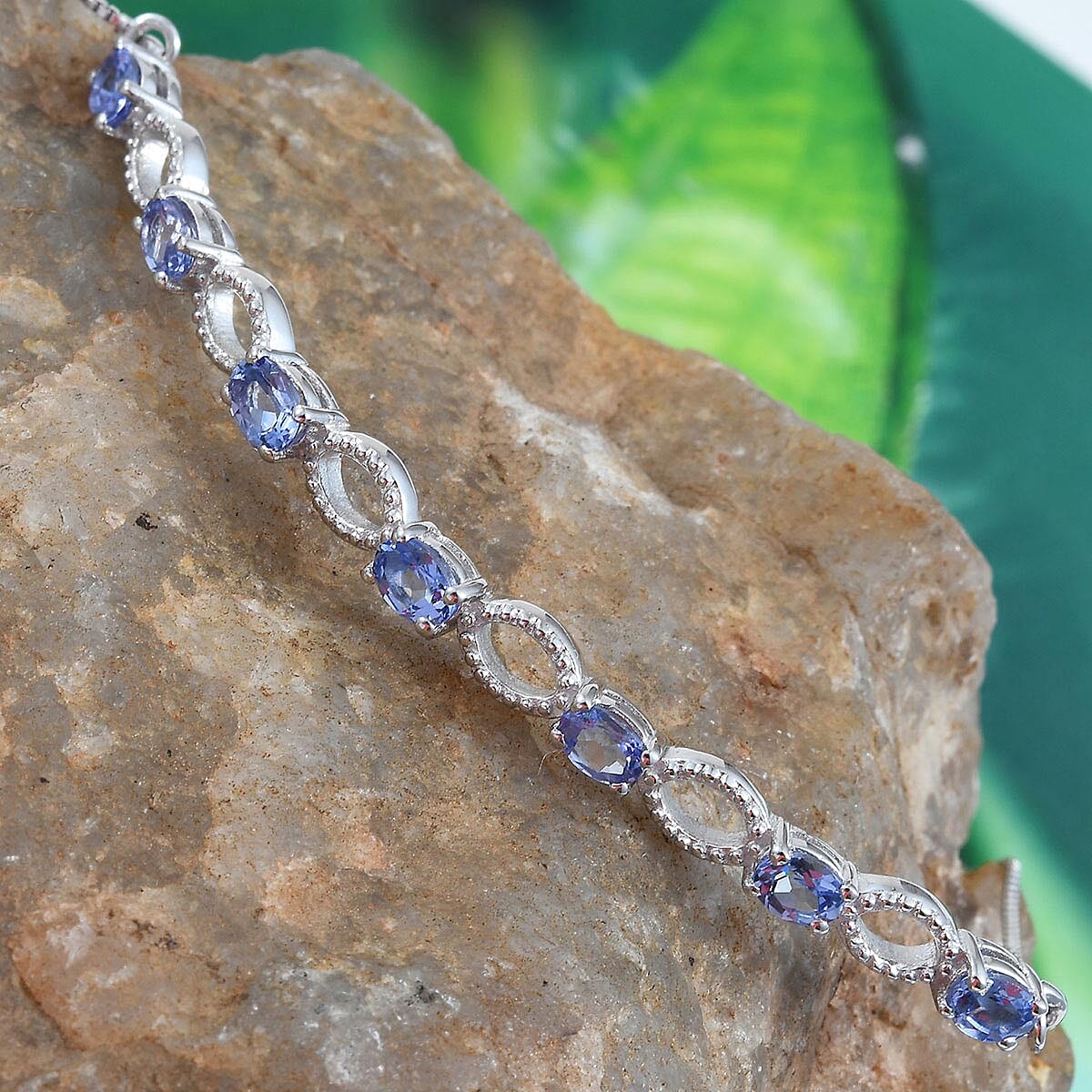 Tanzanite Bolo Bar Bracelet in Platinum Over Sterling Silver 1.25 ctw image number 1