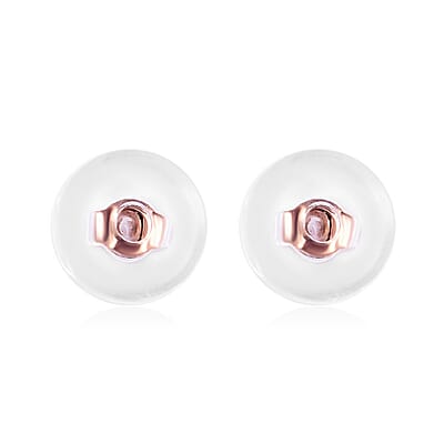 Set of 9 Silicone Round Ear Nut in 14K Yellow Gold and Rose Gold Over & Sterling Silver
