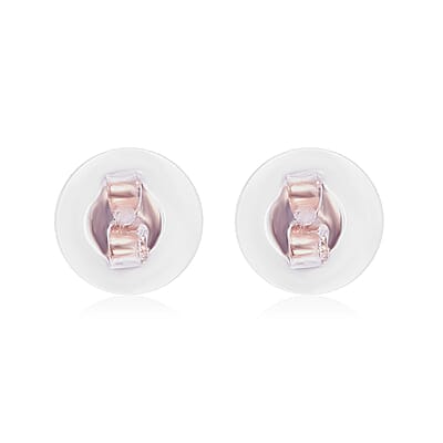 Set of 9 Silicone Round Ear Nut in 14K Yellow Gold and Rose Gold Over & Sterling Silver