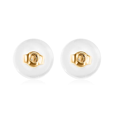 Set of 9 Silicone Round Ear Nut in 14K Yellow Gold and Rose Gold Over & Sterling Silver