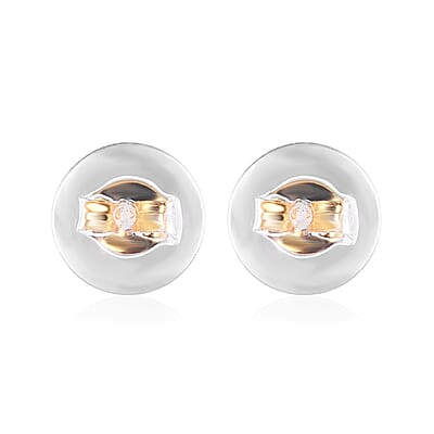 Set of 9 Silicone Round Ear Nut in 14K Yellow Gold and Rose Gold Over & Sterling Silver
