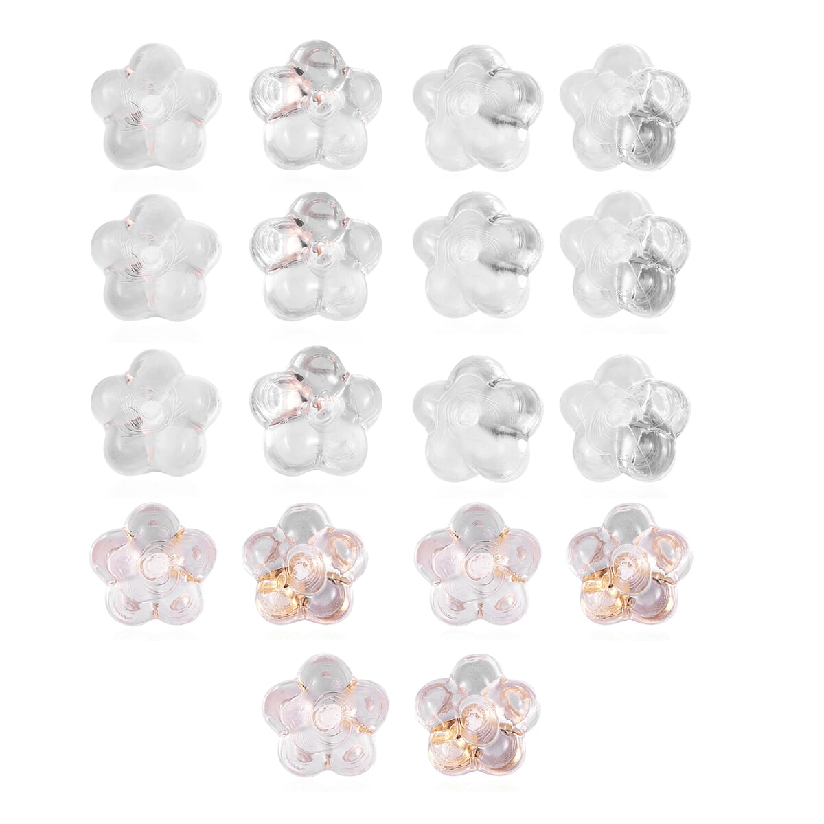 Set of 9 Silicone Round Ear Nut in 14K Yellow Gold and Rose Gold Over & Sterling Silver image number 0