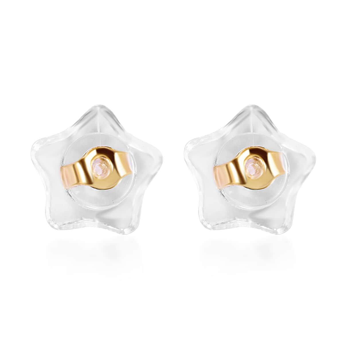 Set of 9 Silicone Star Ear Nut in 14K Yellow Rose Gold Over Sterling Silver image number 6