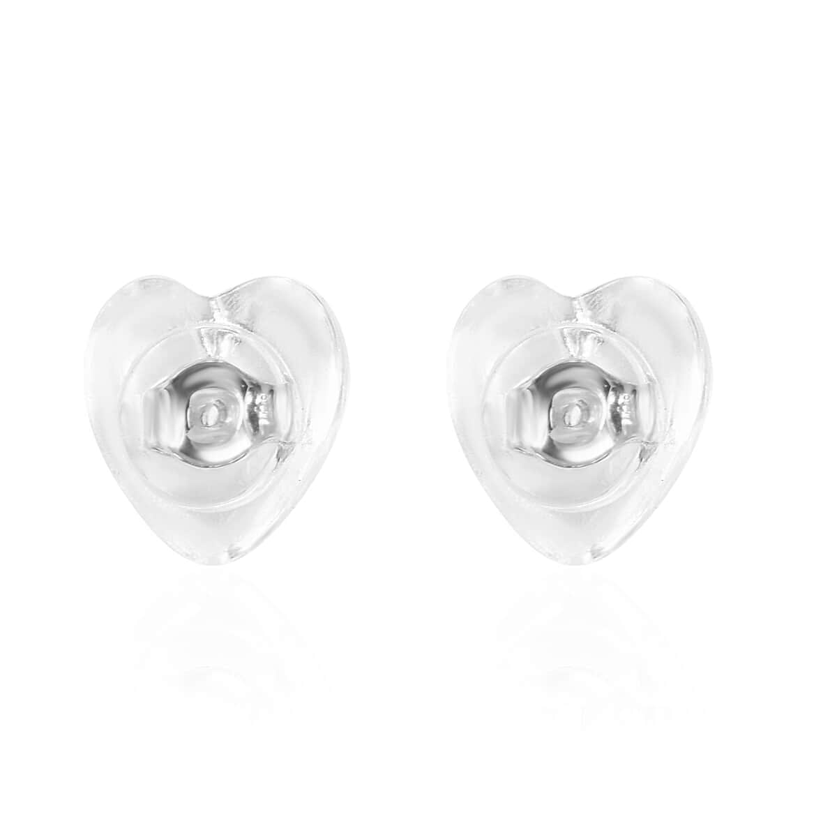 Set of 9 Silicone Heart Ear Nut in 14K Yellow Rose Gold Over Sterling Silver image number 2