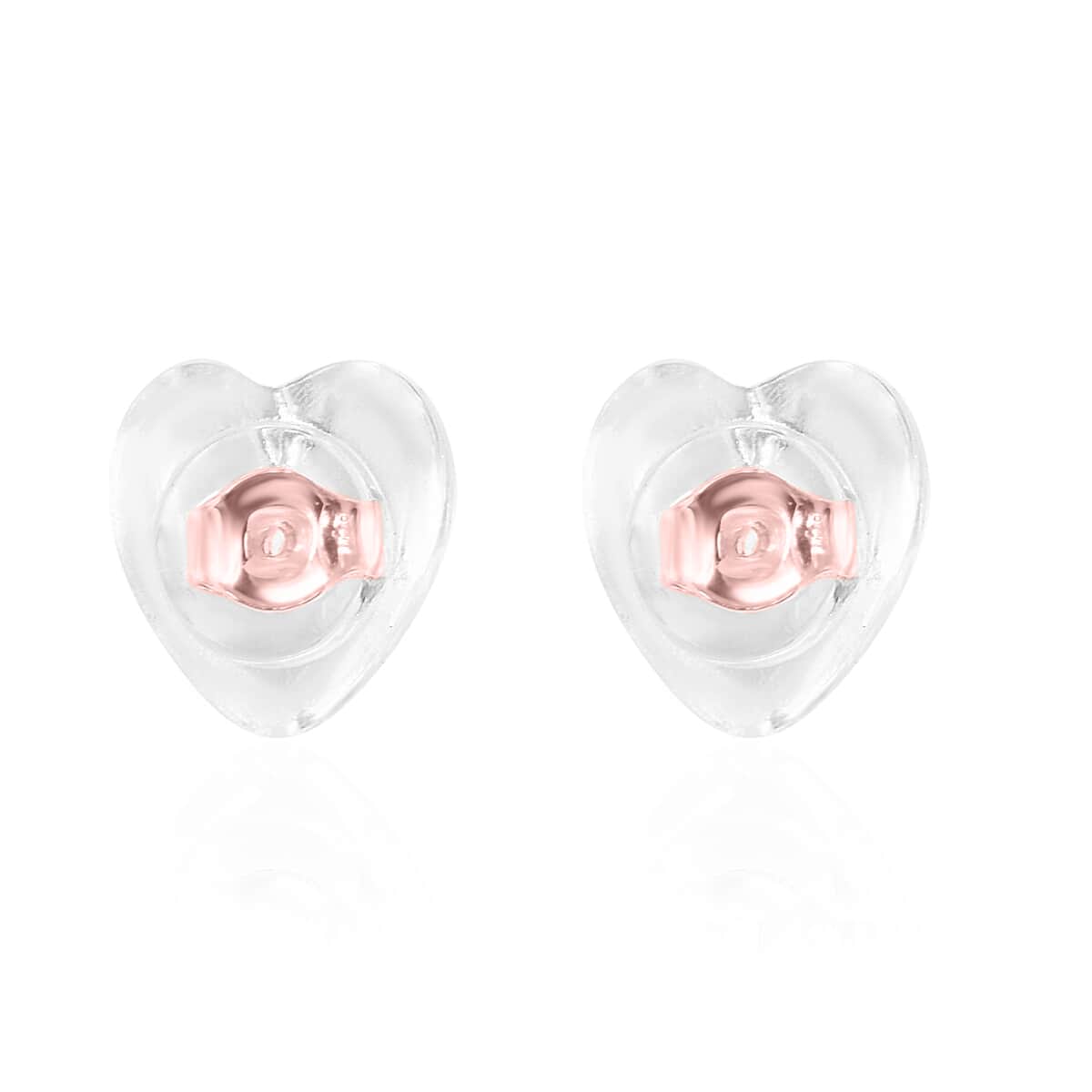 Set of 9 Silicone Heart Ear Nut in 14K Yellow Rose Gold Over Sterling Silver image number 4