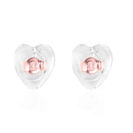 Set of 9 Silicone Heart Ear Nut in 14K Yellow Rose Gold Over Sterling Silver image number 4