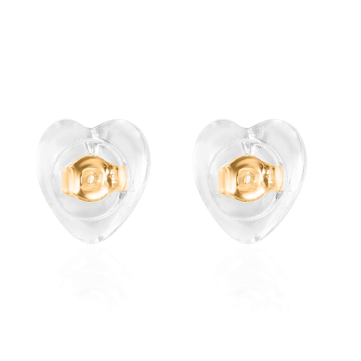 Set of 9 Silicone Heart Ear Nut in 14K Yellow Rose Gold Over Sterling Silver image number 6