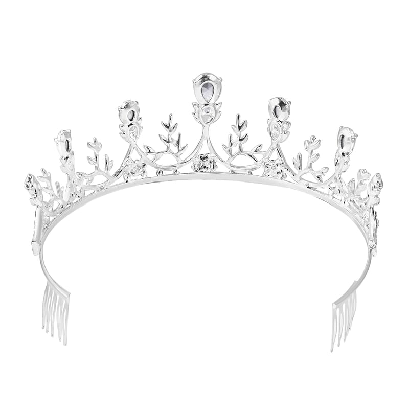 Austrian Crystal Leaf Inspired Tiara in Silvertone
