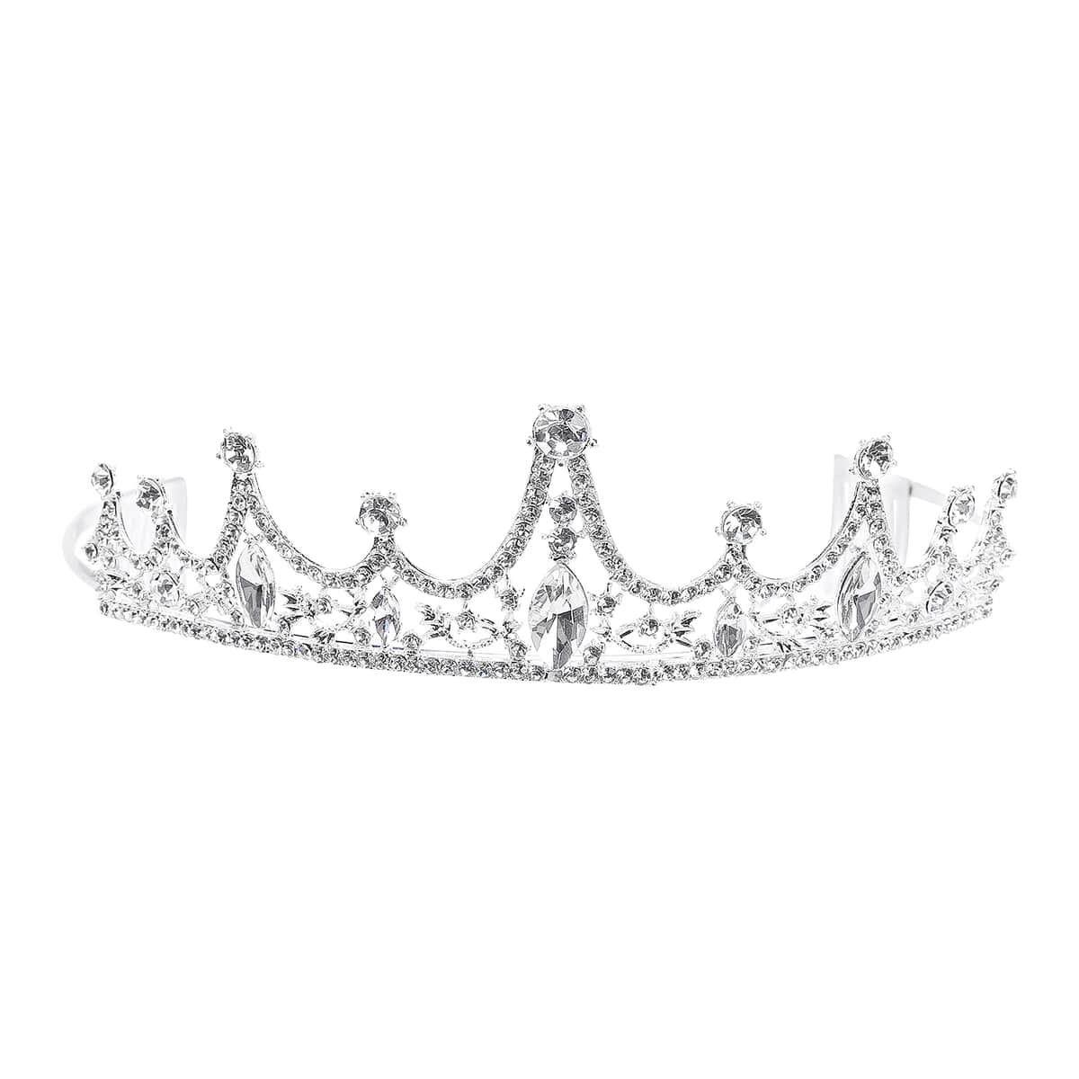 Austrian Crystal and Glass Royal Tiara in Silvertone image number 0
