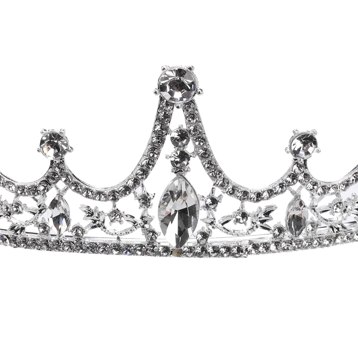 Austrian Crystal and Glass Royal Tiara in Silvertone image number 1