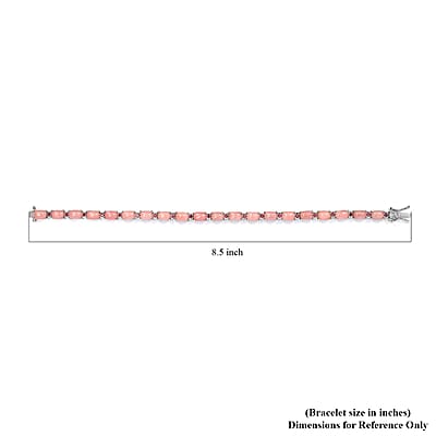 Peruvian Pink Opal and Orissa Rhodolite Garnet Bracelet in Platinum Over Sterling Silver (8.00 In) 15.70 ctw