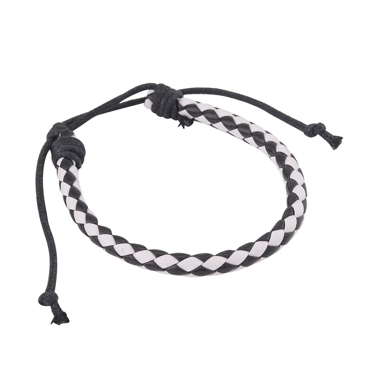 Set of 5 White Howlite, Wooden Beaded Faux Leather Men's Bracelets (Adjustable, Stretch) 126.50 ctw