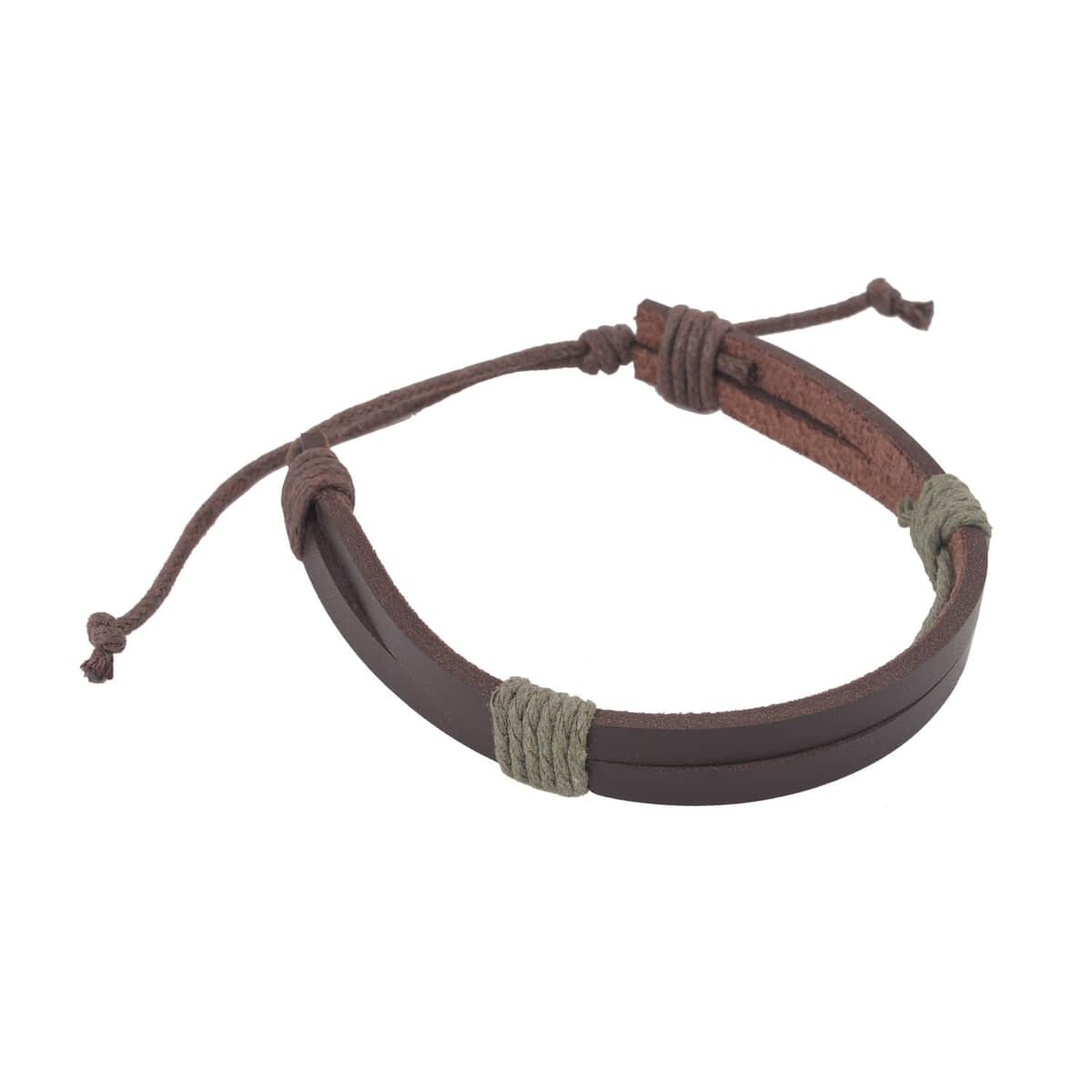 Set of 5 Adjustable Leather Bracelets