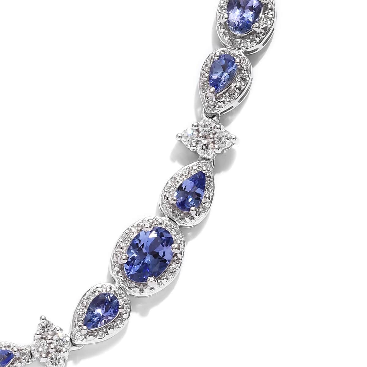 Tanzanite and Zircon 10.10 ctw Necklace in Platinum Over Sterling Silver 22 Inches image number 2