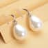 White Shell Pearl Drop Earrings in Sterling Silver image number 1