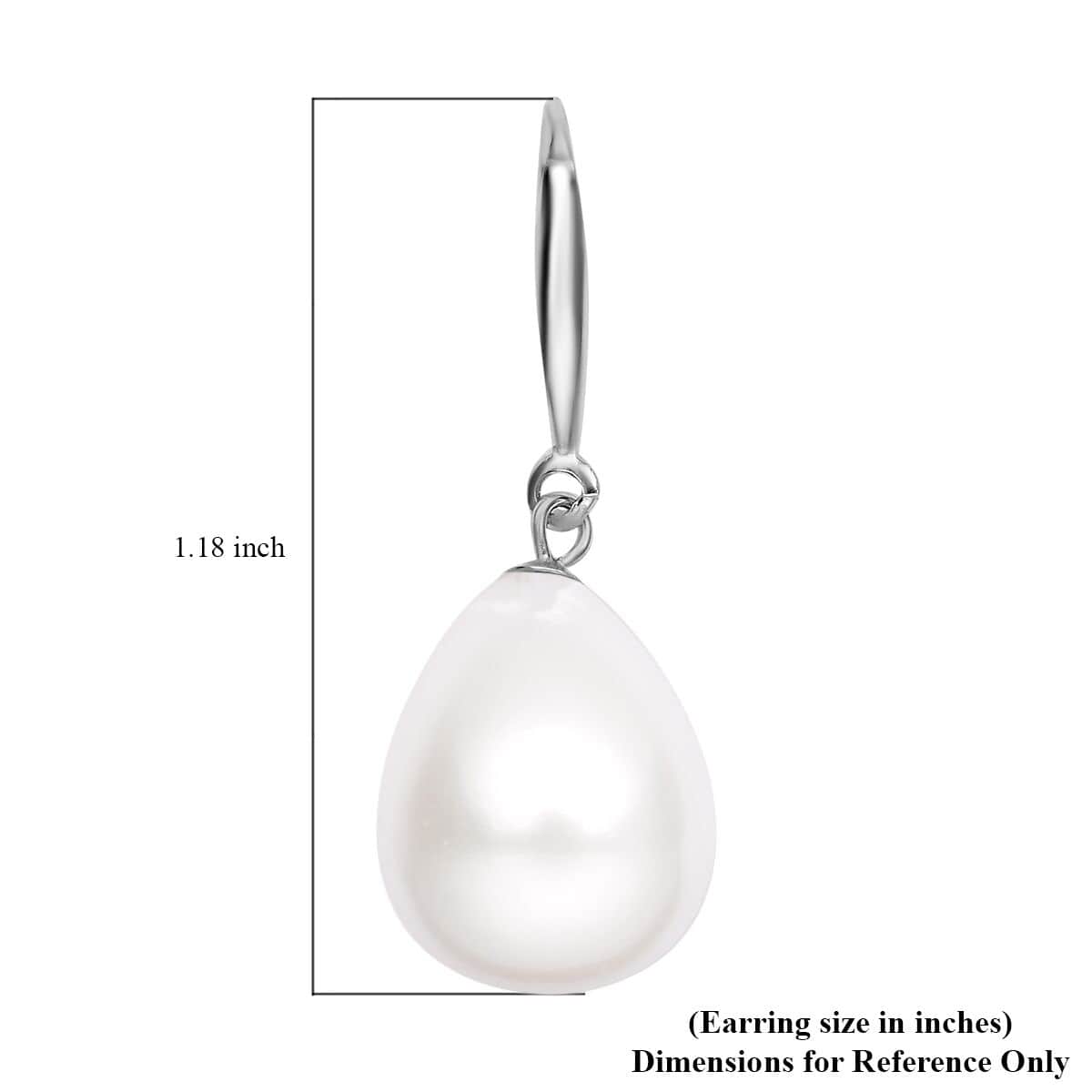 White Shell Pearl Drop Earrings in Sterling Silver image number 4