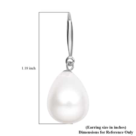 White Shell Pearl Drop Earrings in Sterling Silver image number 4