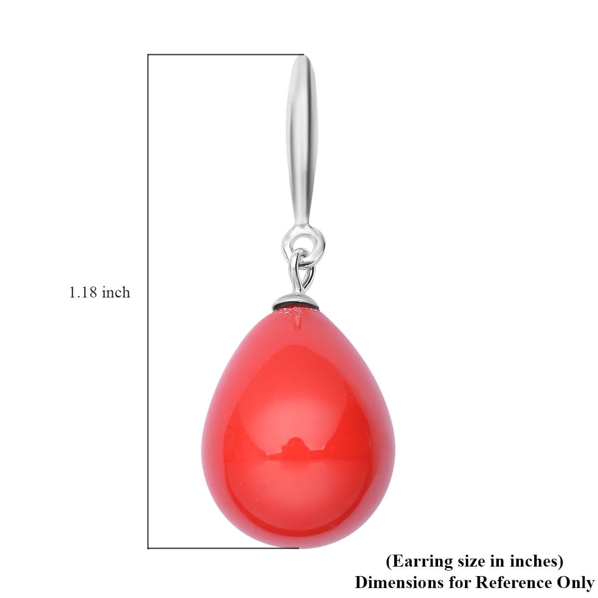 Red Shell Pearl Drop Earrings in Sterling Silver image number 4