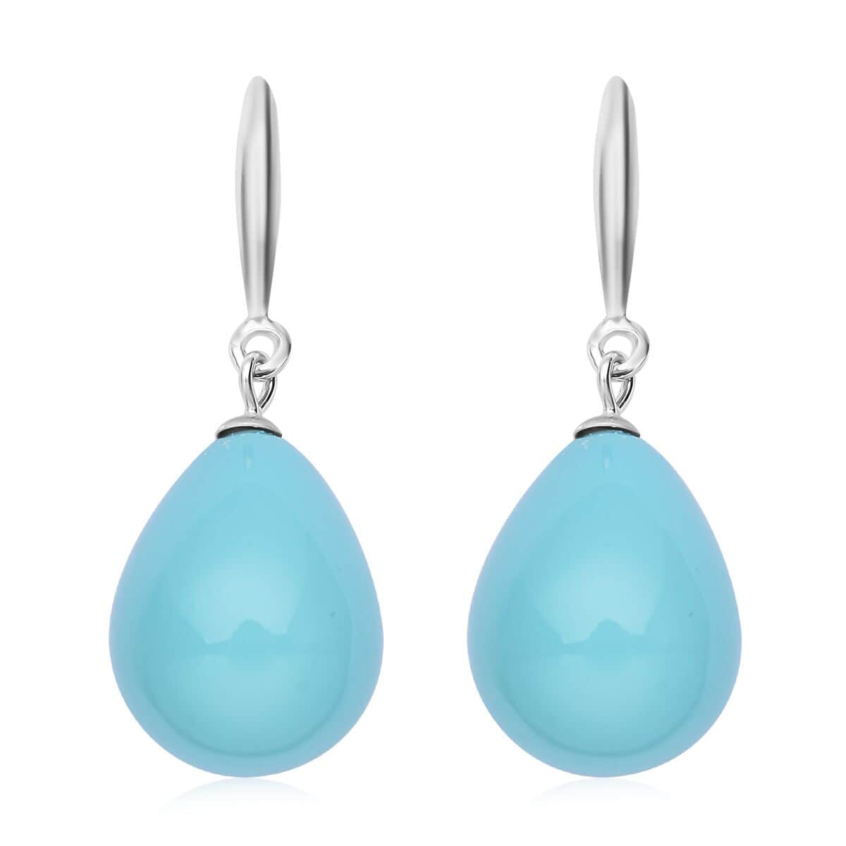 Blue Shell Pearl Drop Earrings in Sterling Silver image number 0