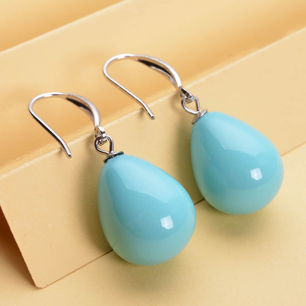 Blue Shell Pearl Drop Earrings in Sterling Silver image number 1