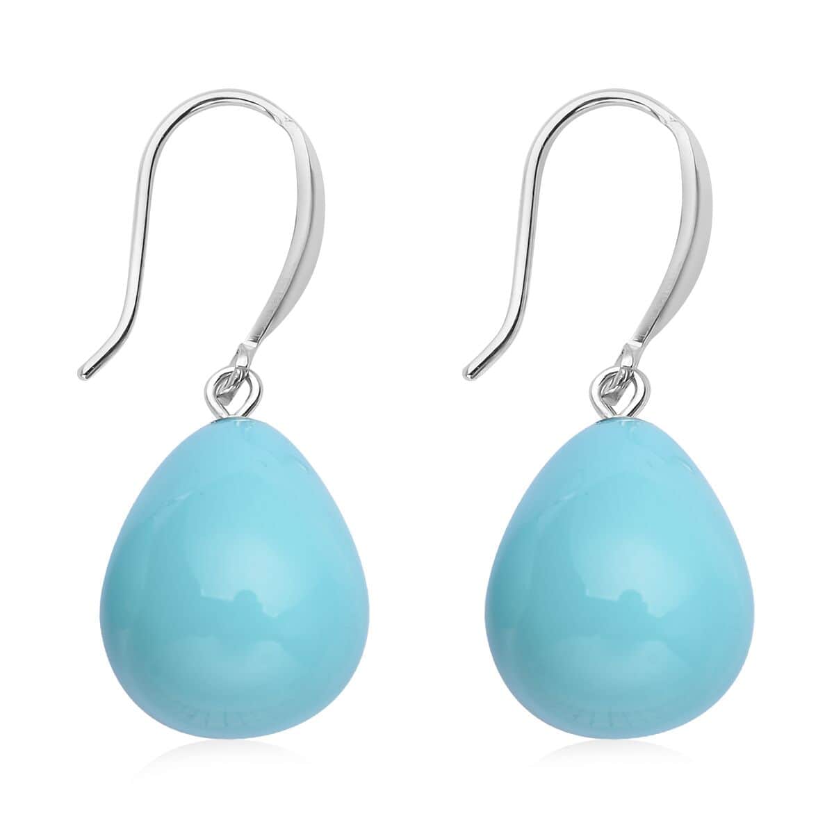 Blue Shell Pearl Drop Earrings in Sterling Silver image number 3