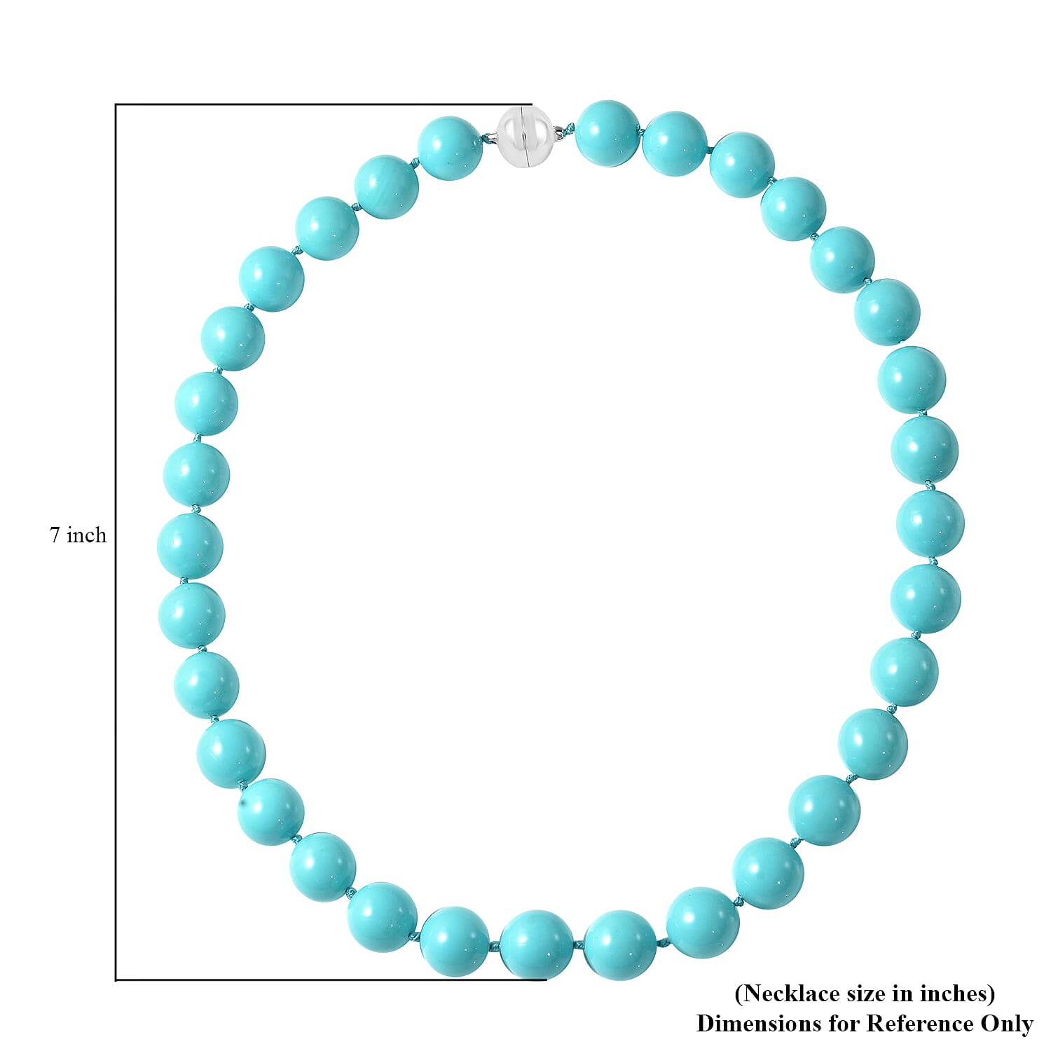 Blue Color Shell Pearl Necklace in Silvertone|Beaded Necklace With Magnetic Clasp| Jewelry Gifts For Women  (20 Inches) 330.00 ctw