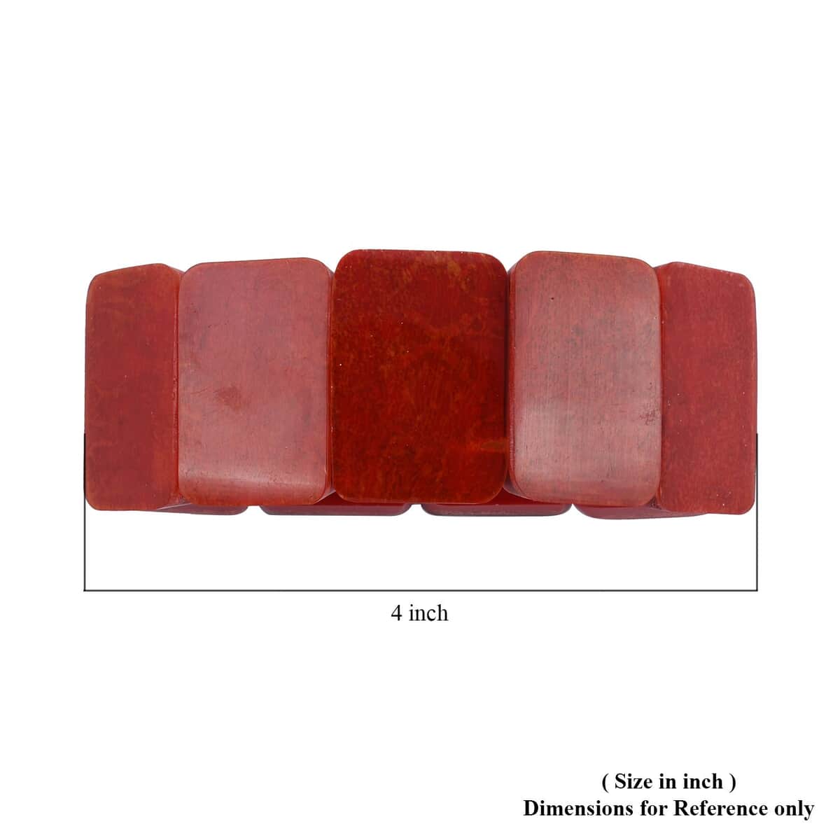 Ankur Treasure Chest Red Coral Inlay Resin Block Stretch Bracelet, Beach Fashion Jewelry image number 3