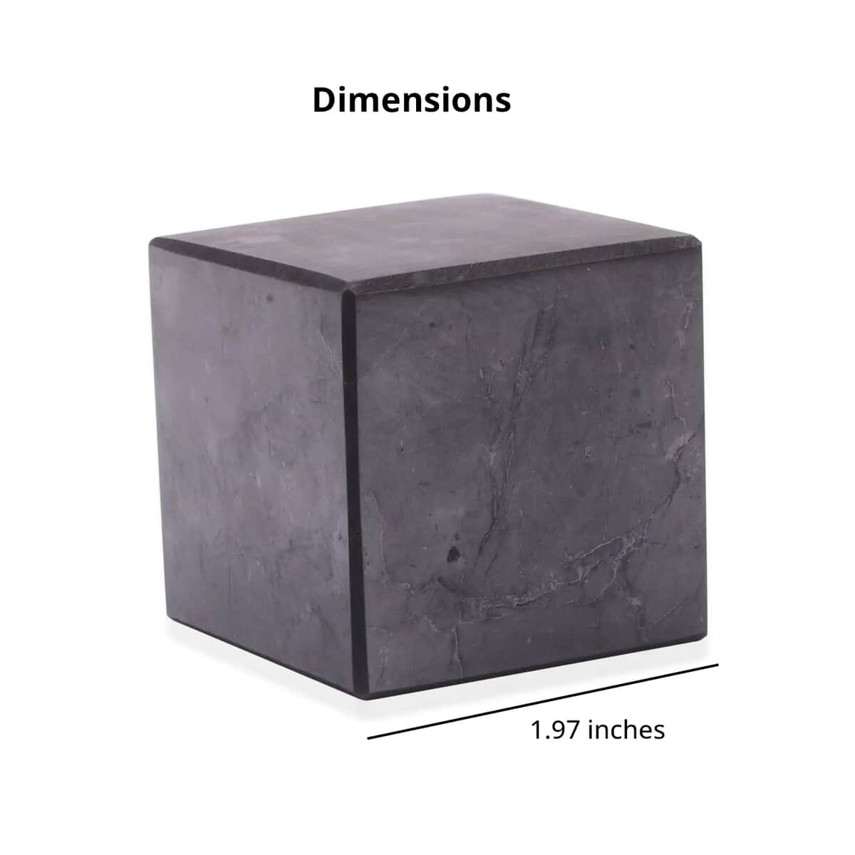 Authentic Polished Smooth Edge Shungite Cube 5cm Approx. 1870.00 ctw, Black Stone Small Decor For Home Office Kitchen Tabletop Desks image number 3