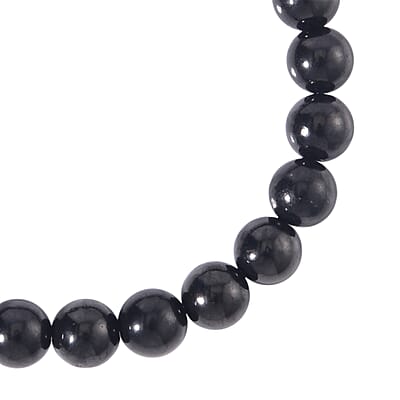 Shungite 113.00 ctw Round Beaded Stretch Bracelet (6.5-7In)