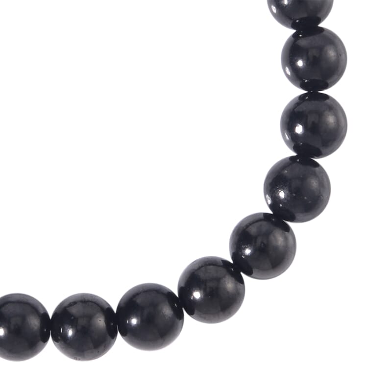 Shungite 113.00 ctw Round Beaded Stretch Bracelet (6.5-7In)