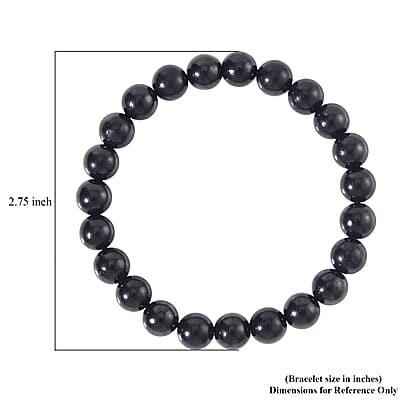 Shungite 113.00 ctw Round Beaded Stretch Bracelet (6.5-7In)