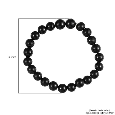 Shungite 113.00 ctw Round Beaded Stretch Bracelet (6.5-7In)