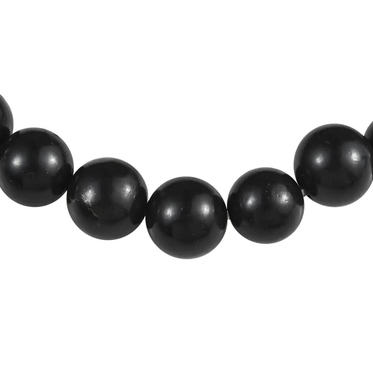 Shungite 8mm Beaded Stretch Bracelet 113.00 ctw image number 7