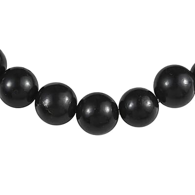 Shungite 113.00 ctw Round Beaded Stretch Bracelet (6.5-7In)