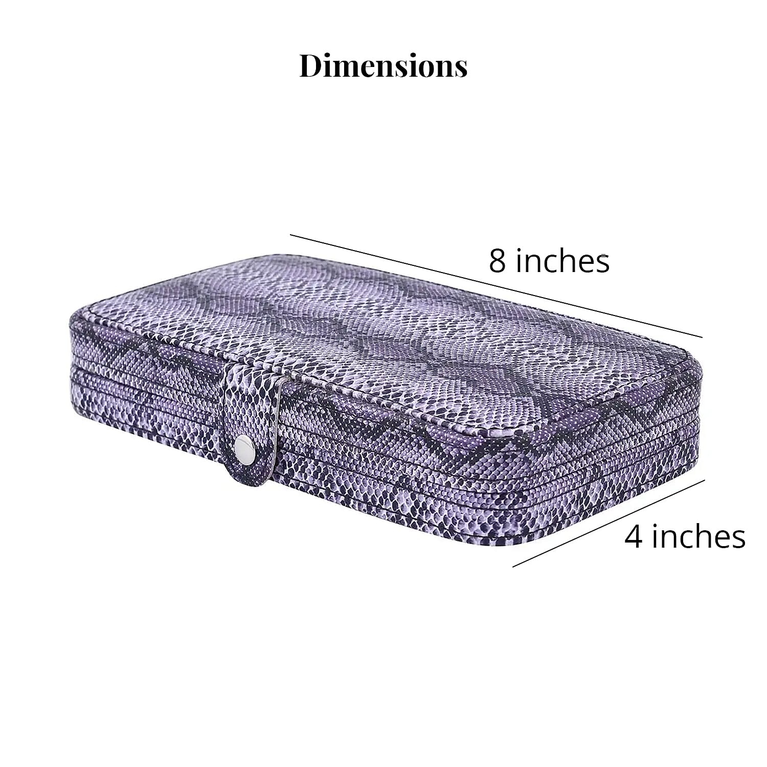18 Pc Grooming and Cosmetic Makeup Kit in Snake Pattern Faux Leather Snap Case
