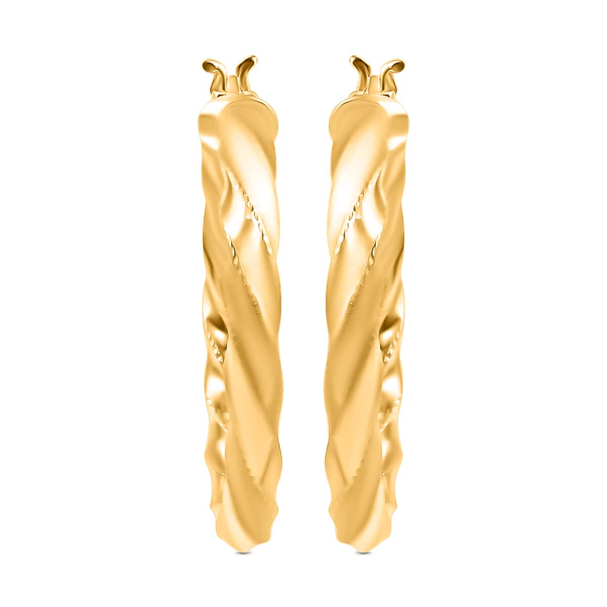 Twisted Hoop Earrings in 14K YG Over Sterling Silver 3.80 Grams image number 0