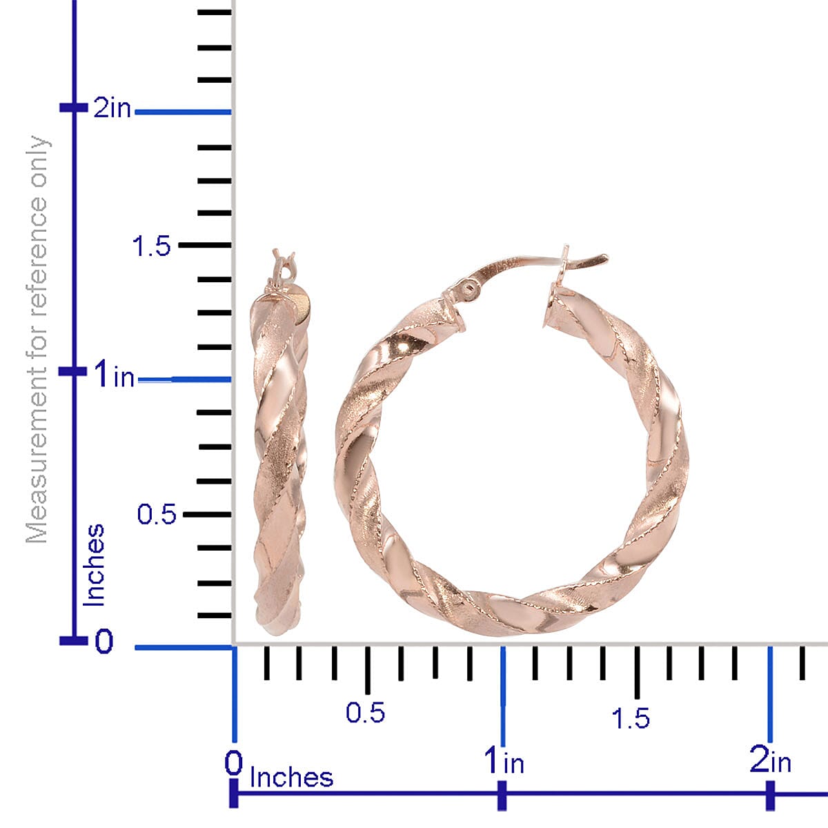 Twisted Hoop Earrings in 14K Rose Gold Over Sterling Silver 3.80 Grams image number 3