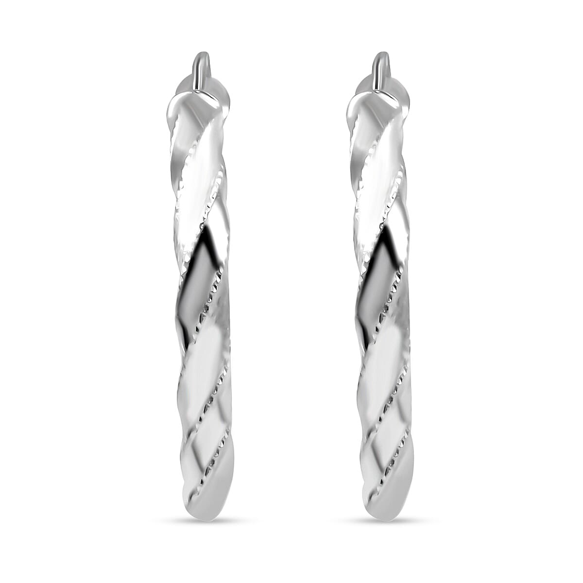 Twisted Hoop Earrings in Sterling Silver 3.68 Grams