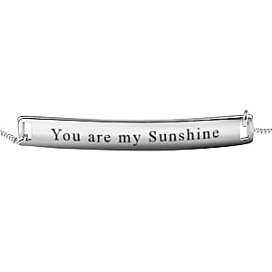 Sterling Silver You are My Sunshine Bar Bolo Bracelet 3.80 Grams