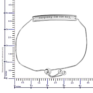 Sterling Silver You are My Sunshine Bar Bolo Bracelet 3.80 Grams