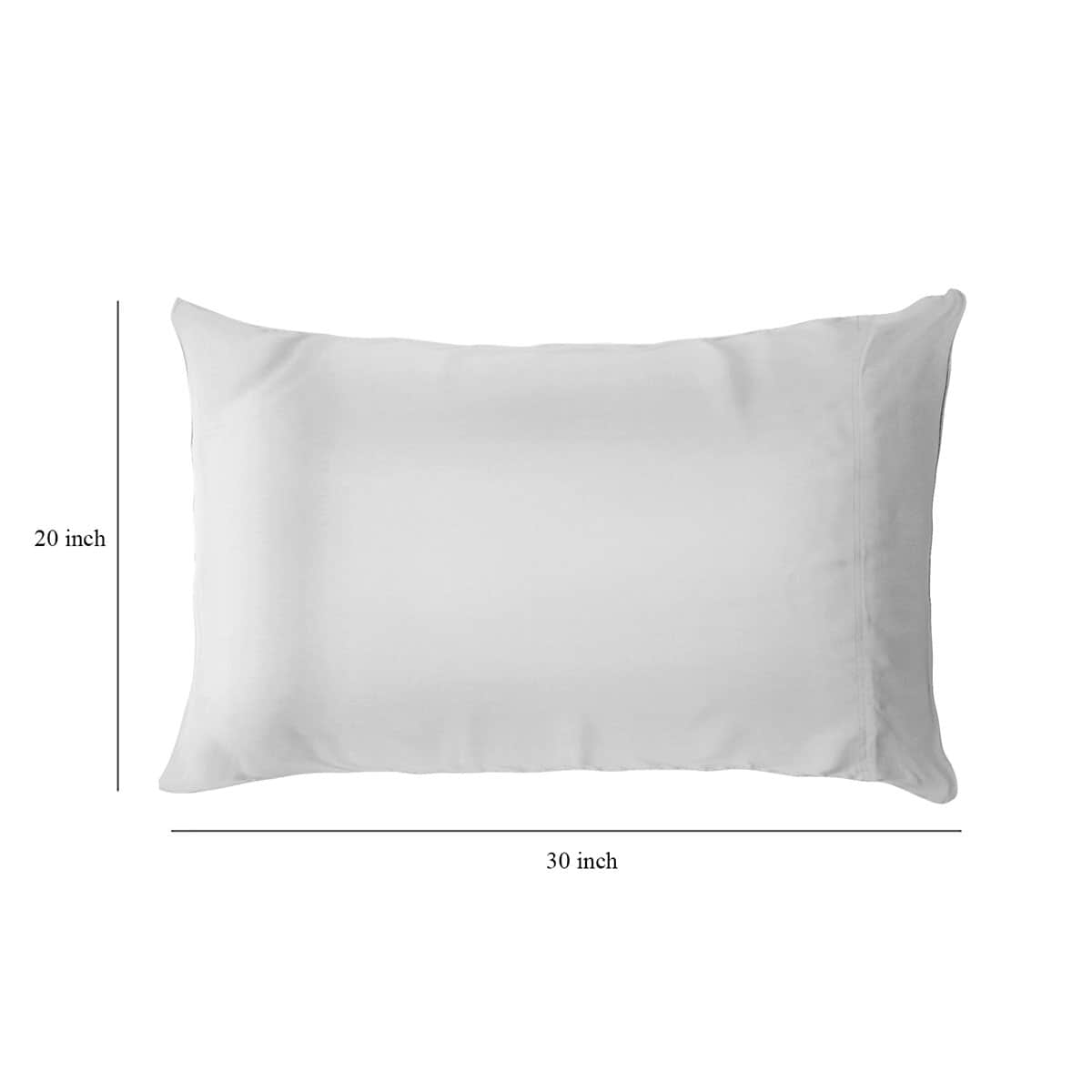 LINENWALAS Set of 2 White Pure Cotton Pillow Cover with Storage Bag (Queen, 300 TC) image number 1