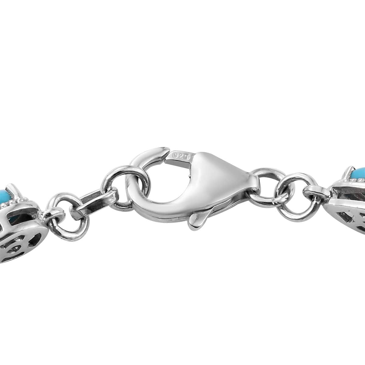 AMERICAN Natural Sleeping Beauty Turquoise Bracelet in Platinum Over Sterling Silver (7.25 In) 10.70 Grams 7.65 ctw image number 3