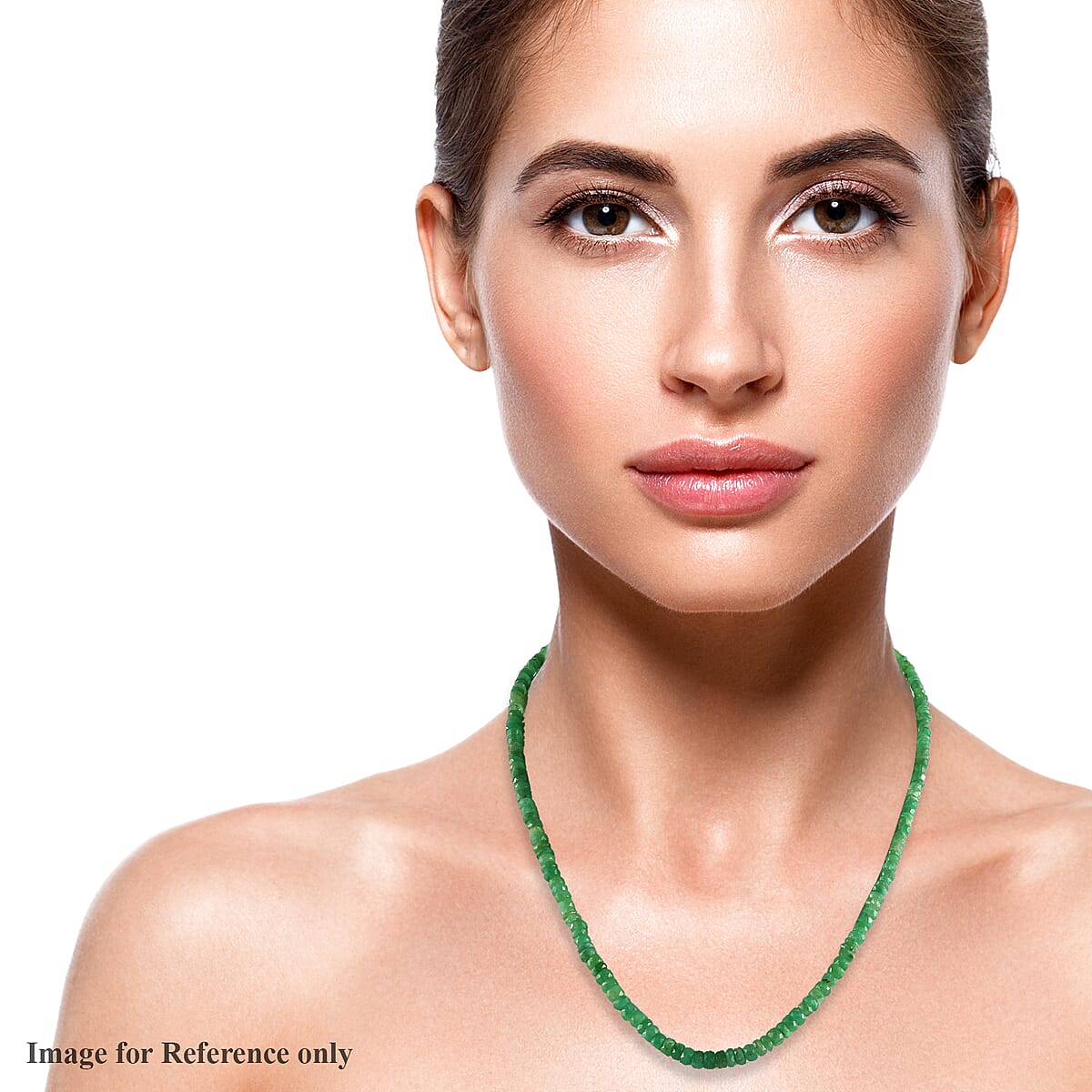 Socoto Emerald Bead Necklace 18-20 Inches in Platinum Over Sterling Silver 53.20 ctw image number 2